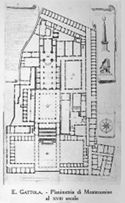Planimetria di Montecassino al XVIII secolo