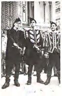 Gianni Bacchi, Benno Benvenuti e Rino Pampaleone vestiti da moschettieri in occasione della festa delle matricole: Firenze: 21 maggio 1950
