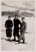 Pio Marsilli ed altri sulla neve: 1939
