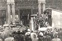Festa delle matricole: Bologna, 18 febbraio 1947: carro con capanna