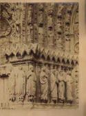 Reims: cathédrale: pilier avec saint et partie de voussure