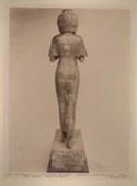 Art egyptien: la reine bubastite Karomamâ: statuette en bronze damasquiné: Thèbes: 22. dynastie: musée du Louvre
