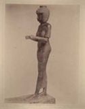 Art egyptien: la reine bubastite Karomamâ: statuette en bronze damasquiné: Thèbes: 22. dynastie: musée du Louvre