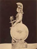 [Athena Varvakeion vista dal fianco destro: museo archeologico nazionale: Atene]