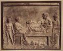 Rilievo con morte di Socrate: museo archeologico nazionale: Atene