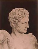 Testa di Ermes di Praxiteles: museo archeologico: Olimpia