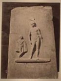 Stele funeraria con un giovane ed il suo schiavo: museo archeologico nazionale: Atene