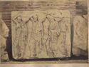 Fregio del lato settentrionale del Partenone con tre giovani portatori d'acqua: museo dell'Acropoli: Atene
