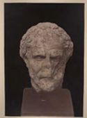 Testa di Demostene in marmo pentelico: museo archeologico nazionale: Atene