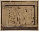 Rilievo con giovane nudo con cavallo e serpente: museo archeologico nazionale: Atene