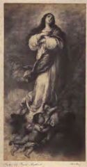 La Vergine fra le nubi accompagnata dagli angeli del Murillo: museo del Prado: Madrid