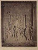 Rimini: tempio malatestiano oggi cattedrale: tempio di Pallade: dettaglio del monumento agl'antenati e discendenti di Sigismondo Malatesta (Luca della Robbia ?)