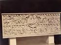 Sarcofago con i defunti nel clipeo a valva di conchiglia con scene del Vecchio e del Nuovo Testamento: museo Pio Cristiano: Roma