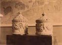 Urne funerarie provenienti dal sepolcro dei Platorini: museo nazionale romano, terme di Diocleziano: Roma