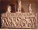 Roma: museo Lateranense: sarcofago rappresentante Oreste che uccide Egisto e Clitennestra (scultura antica)