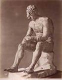 Roma: museo nazionale: un gladiatore (bronzo antico)