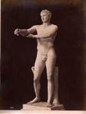 Roma: museo Vaticano: atleta Apoxidmene [i.e. Apoxyomenos] (scultura antica)