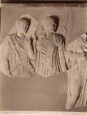 Frammento rappresentante Mercurio Euridice Orfeo: museo nazionale: Roma