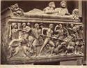 Roma: museo Capitolino: sarcofago rappresentante la caccia del cinghiale (scultura antica)
