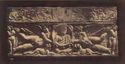 Piccolo sarcofago del 2. secolo: esiste nei magazzini  delle catacombe di Callisto: non ha emblemi sicuramente cristiani