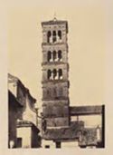Roma: campanile romanico del 13. secolo della chiesa di S. Pudenziana