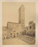 San Gemignano: piazza del duomo, lato sud: palazzo del Popolo e torre Grossa