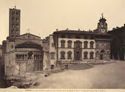 Arezzo: piazza Grande, con la parte posteriore della Pieve e il palazzo della Fraternità