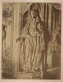 Siena: battistero di s. Giovanni Battista: particolare del fonte battesimale: statua bronzea raffigurante la Fede
