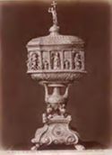 Spoleto: pinacoteca comunale: reliquiario di s. Eutizio o fonte battesimale: (17. secolo)