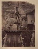 Verona: arca di Mastino 2.: statua equestre sulla cuspide