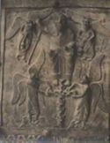 Verona: basilica di s. Zeno Maggiore: portale bronzeo: particolare con Cristo benedicente