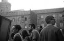 Manifestazione di studenti e operai in piazza Maggiore: Bologna: 28 aprile 1968