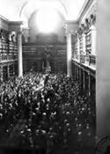 [Ingresso del corpo accademico nella biblioteca universitaria di Bologna: inaugurazione dell'anno accademico 1933-34: 6 novembre 1933]