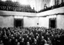 [Veduta sul pubblico dell'aula magna dell'università di Bologna: primo convegno nazionale dell'irrigazione: 25 maggio 1940]