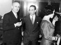 [Il professore Albino Messieri e due invitati alla festa: collegio universitario Irnerio di Bologna: gennaio 1956]