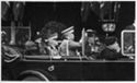 [La regina Elena, il re Vittorio Emanuele III ed Edoardo Monti in automobile davanti ad un albergo: arrivo dei reali a Bologna: celebrazione del II centenario della nascita di Luigi Galvani: 17 ottobre 1937]