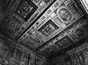 Decorazione del soffitto ligneo: sala di Mosé dopo il restauro: biblioteca universitaria: Bologna