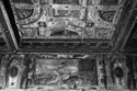 Particolare del soffitto e l'Uccisione di Abele: sala della creazione dopo il restauro: biblioteca universitaria: Bologna