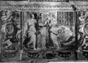 La figlia del faraone consegna Mosé alla nutrice: sala di Mosé durante il restauro: biblioteca universitaria: Bologna
