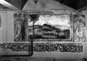 Fregio con telamoni e paesaggio: sala dei telamoni prima del restauro: biblioteca universitaria: Bologna