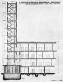 R. istituto superiore di ingegneria, Bologna: sezione trasversale torre e lato uffici direzione